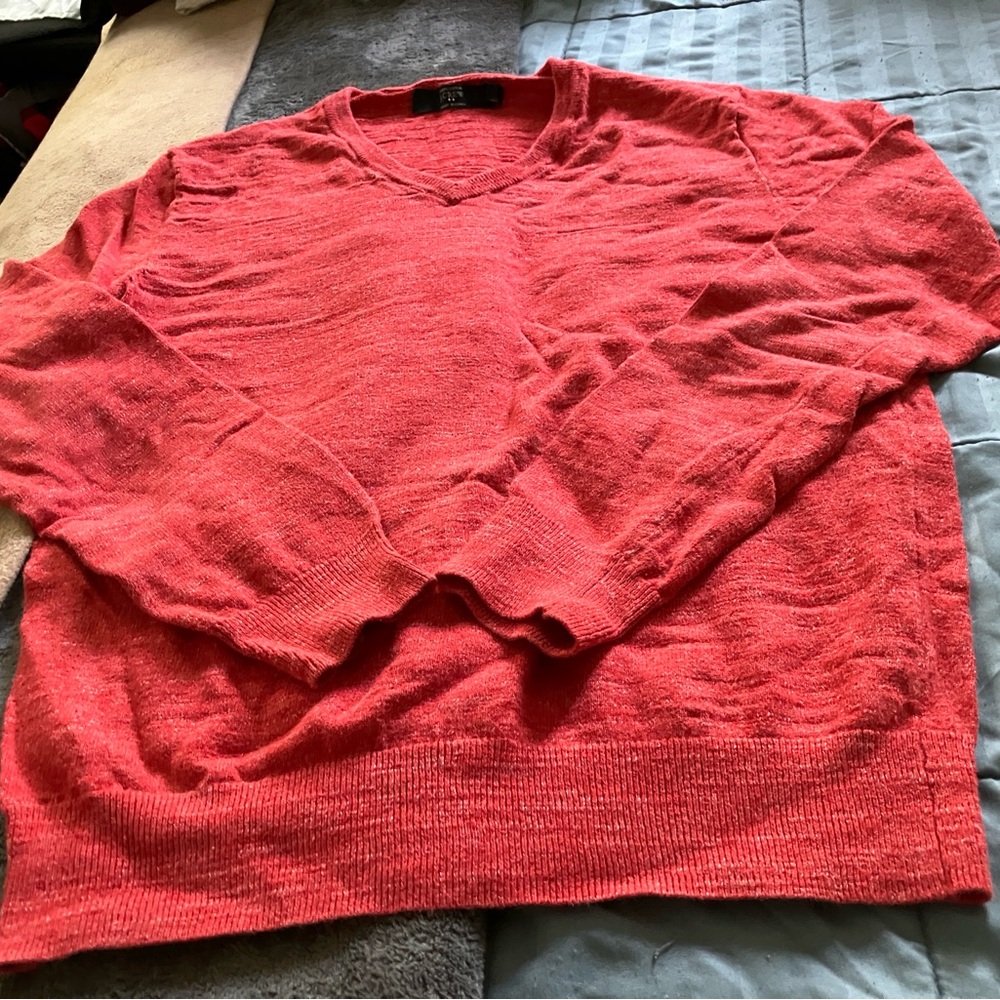 Red J Crew Crew neck sweater